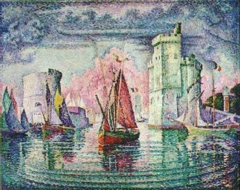 (image for) Handmade oil painting Copy paintings of famous artists Paul Signac's painting, Port of La Rochelle - Click Image to Close